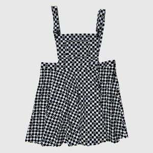Hell Bunny Pokerface Check Pinafore Overall Dress Size 4XL